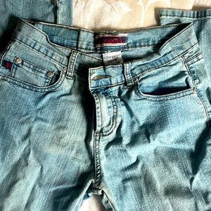 Z. Cavaricci Denim Jeans Boot Cut Mid Rise Distressed Size 9 stretch